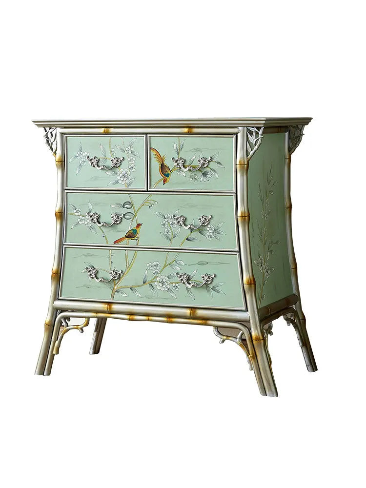 Retro entrance cabinet painted four-chest cabinet living room decorative dining side cabinet