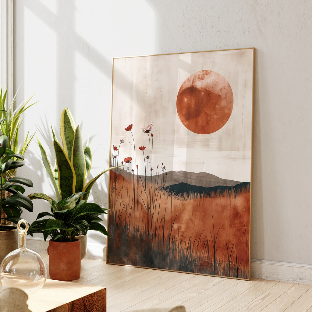 Modern Abstract Botanical Floral Art In Earthy Tones Art Painting Print Canvas Poster For Living Room Wall Art Home Decor