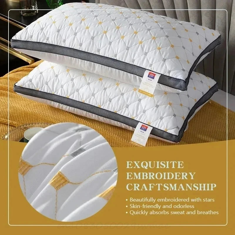 Polyester Pillow Insert for Adults - Hotel & Home Use Soft White Rectangular Bedding Core Durable Pillow for Dorm & Household