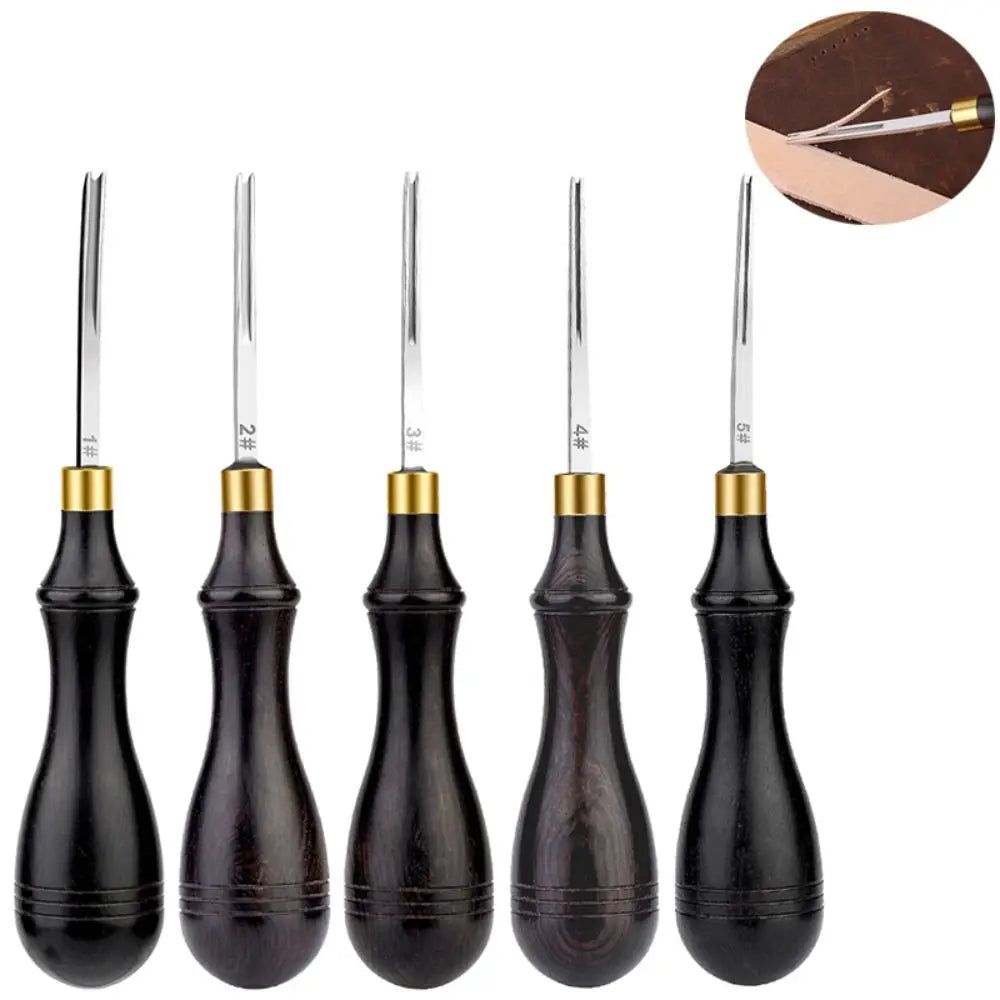 Professional Leather Edge Bevelers Wooden Handle Portable Wide Mouth Skiving Tool Functional Leather Edge Beveler