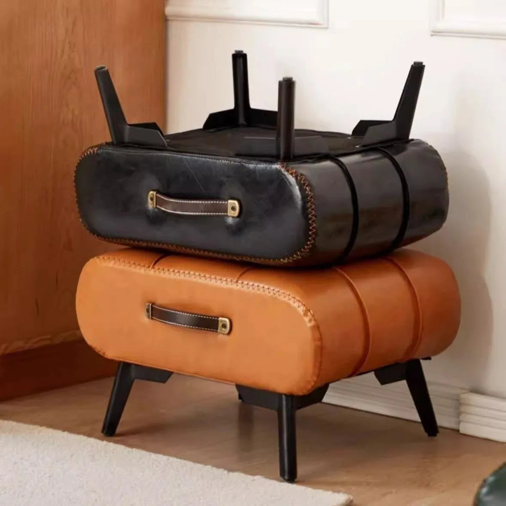 Home doorstep stool, luxurious coffee table, low stool, sofa, living room, simple soft seat for entry