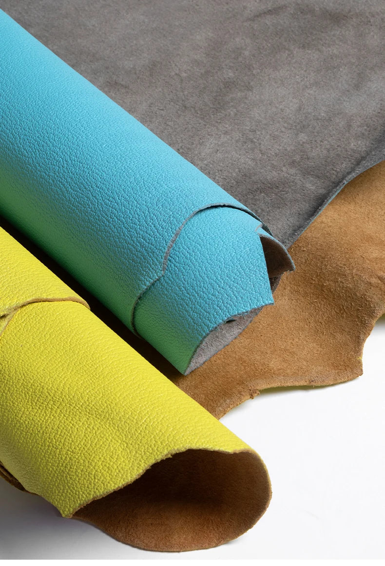 WUTA 6-10 square feet Vegetable Tanned Goatskin Leather Whole Goat Skin Genuine Leather No Holes & Cut for Arts Craft