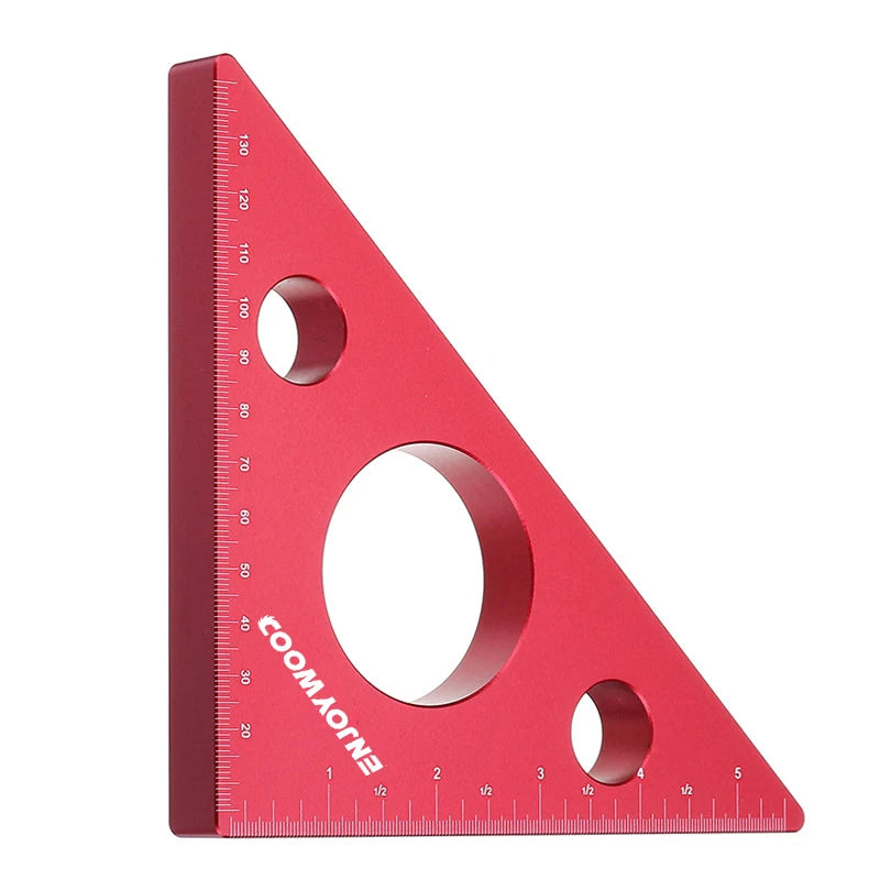 ENJOYWOOD Woodworking Square Right Angle Ruler Triangle Height Ruler Metric Imperial Scale Aluminum Alloy Carpenter Tool