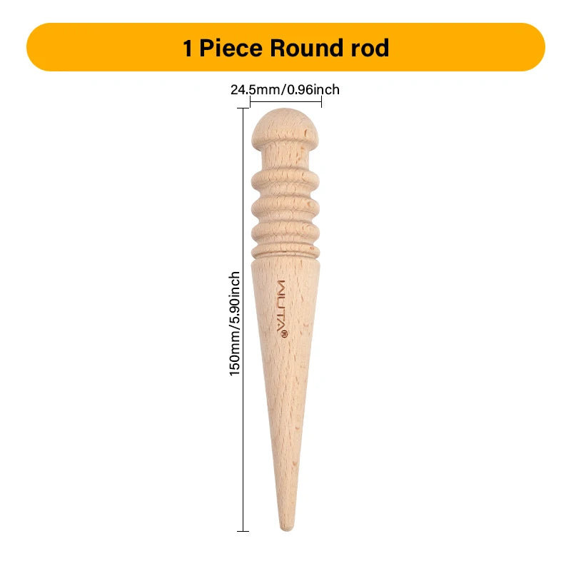 WUTA 1PC Leather Burnisher Wood Slicker Rounded Edge Burnishing Groover Tool DIY Polished Grinding Smooth Leather Craft Tools