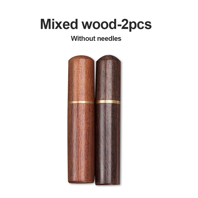 WUTA 1 Pc Durable Needles Storage Case Wooden Box Needles Bottle Sandalwood Needlework Storage Wood Case Toothpick Holder Box