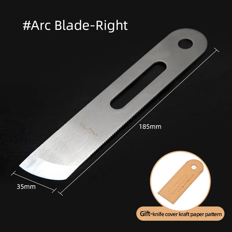 WUTA Professional Leather Cutter Thinning Skiving Tools DIY Craft Cutting Sharp Round/Flat/Slanted Blade,Right/Left Handle