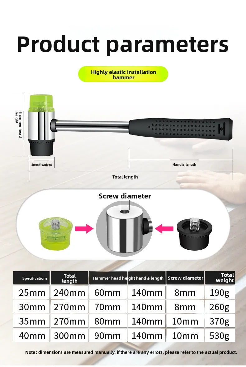 Rubber Hammer Installation Hammer Sticker Brick Laying Floor Tile Tool Multi Functional Woodworking Home Decoration Tool