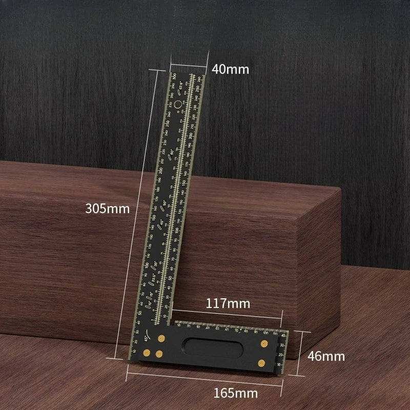 Woodworking Right-angle Marking Ruler Hole Location Multifunctional Stable Angle Marker Durable High Precision Measuring Tools