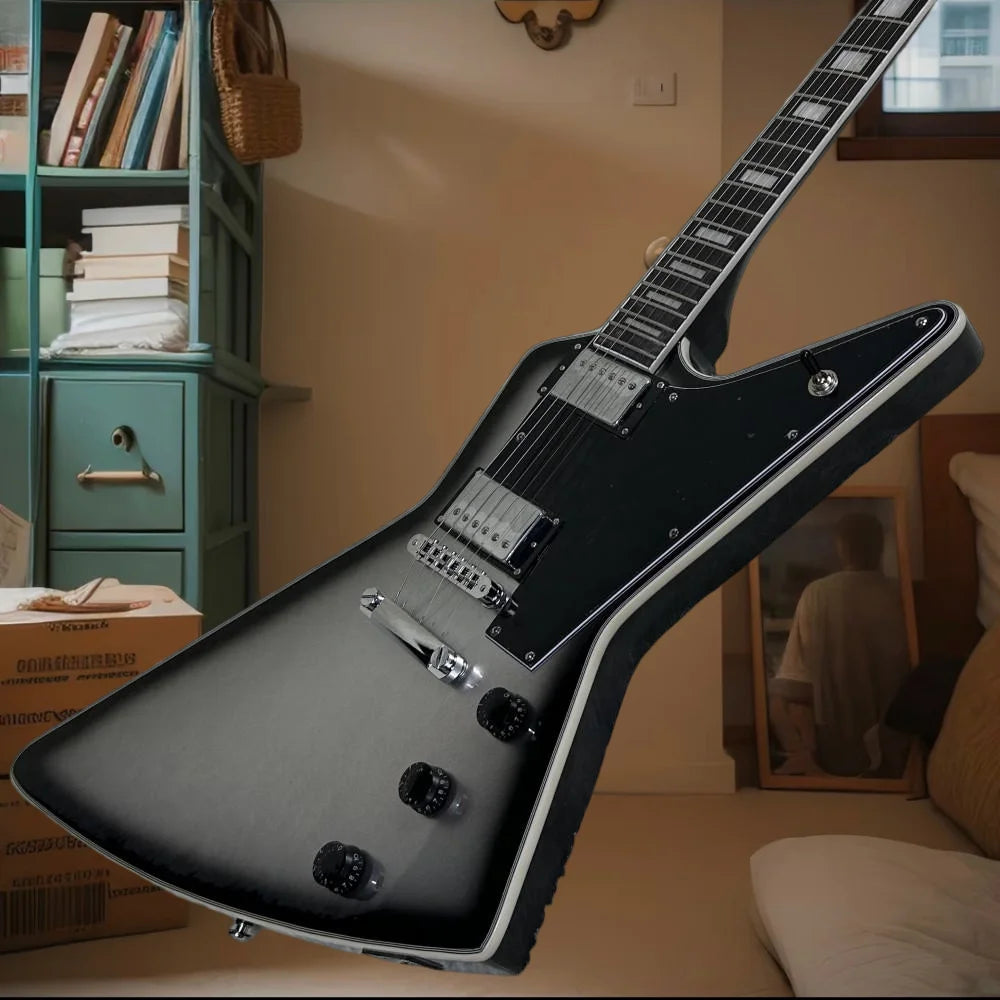 Grey Ex Rosewood Neck Mahogany Body Exquisite Craftsmanship Meticulous Workmanship Electric Guitar Rock Music Free Shipping
