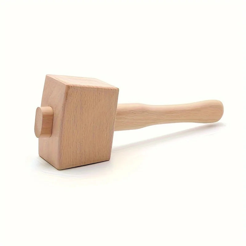 Wooden mallet, ergonomic handle, multi-purpose wooden mallet for woodworking, leather crafting, ice crushing, sturdy and durabl