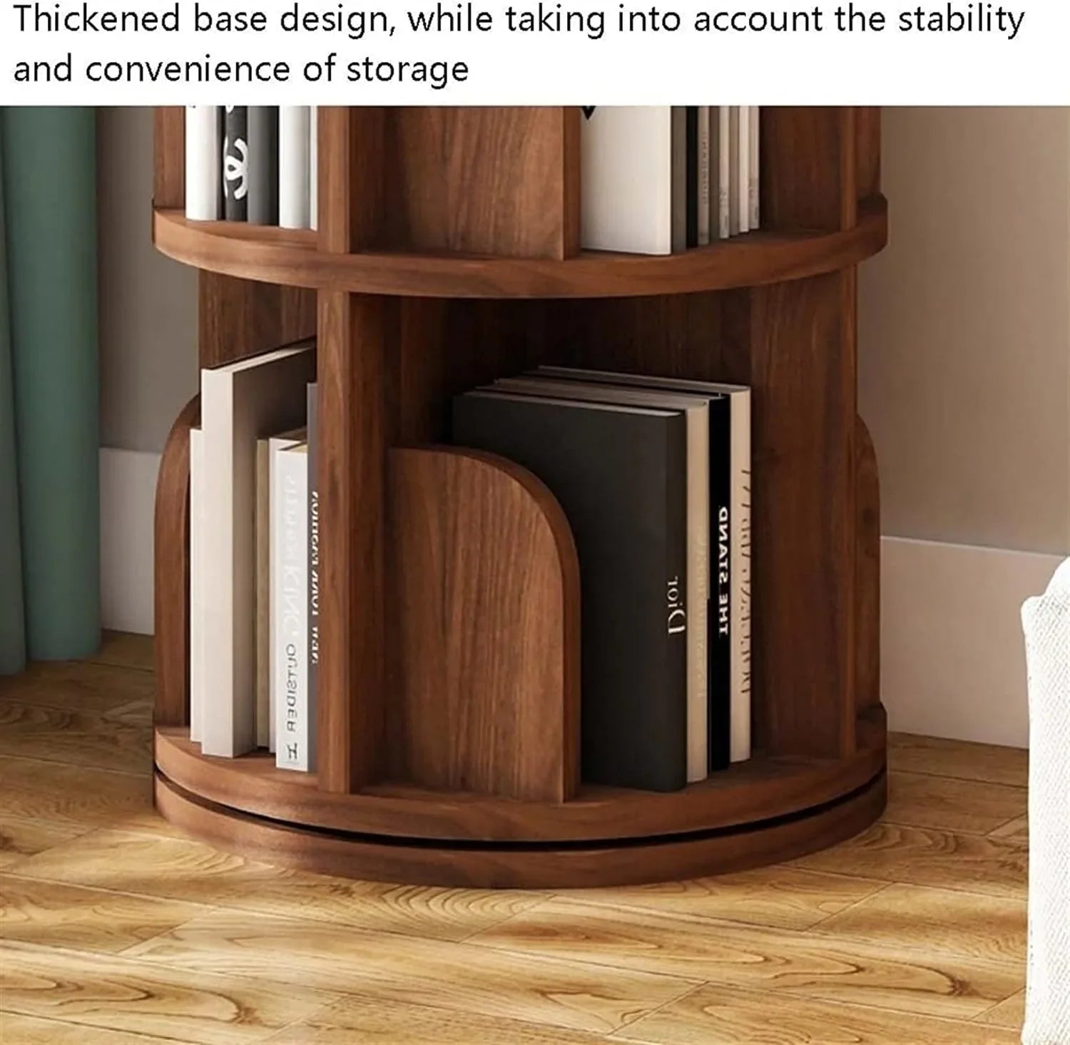 Bookcases Creativity Corner Shelf Bookshelf Solid Wood Revolving Floor Standing Living Room Furniture for Home Use