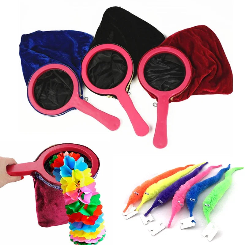 Magical Tricks Bag Magic Prop Twisting Handle Make Things Appear Disappear Performance Stage Magic Trick for Kids Party Supplies