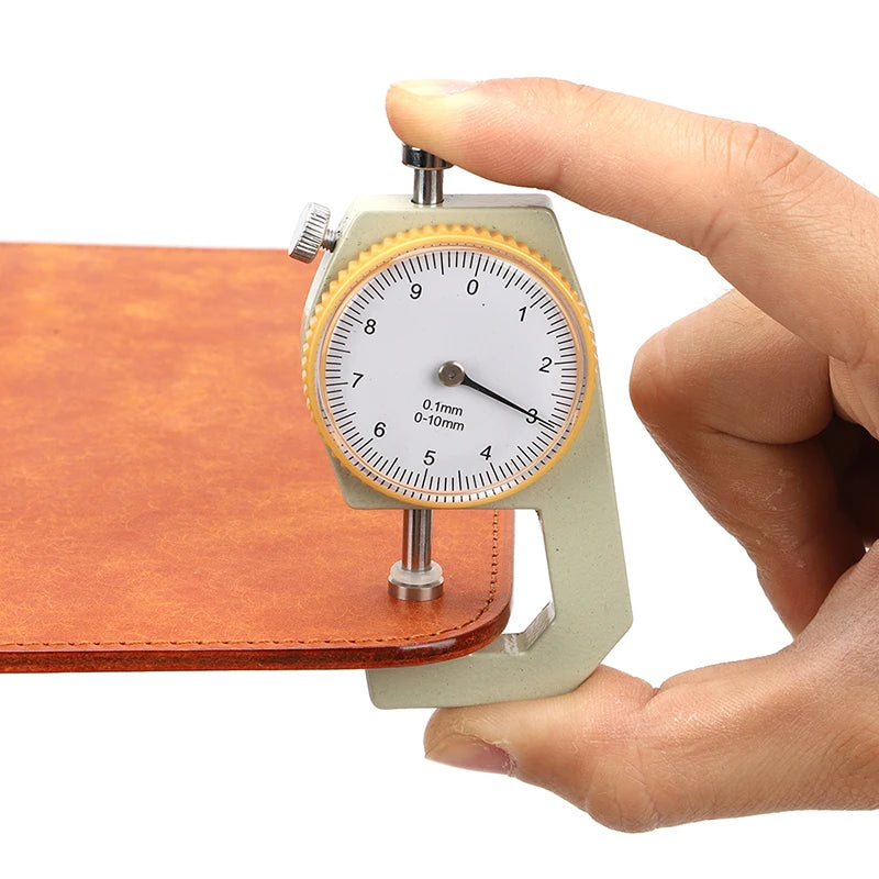 WUTA Leather Thickness Gauge Measuring Tools 0-10mm/0.1mm dial Paper Meter Tester for Hollow Pipe or Circular Tube Caliper