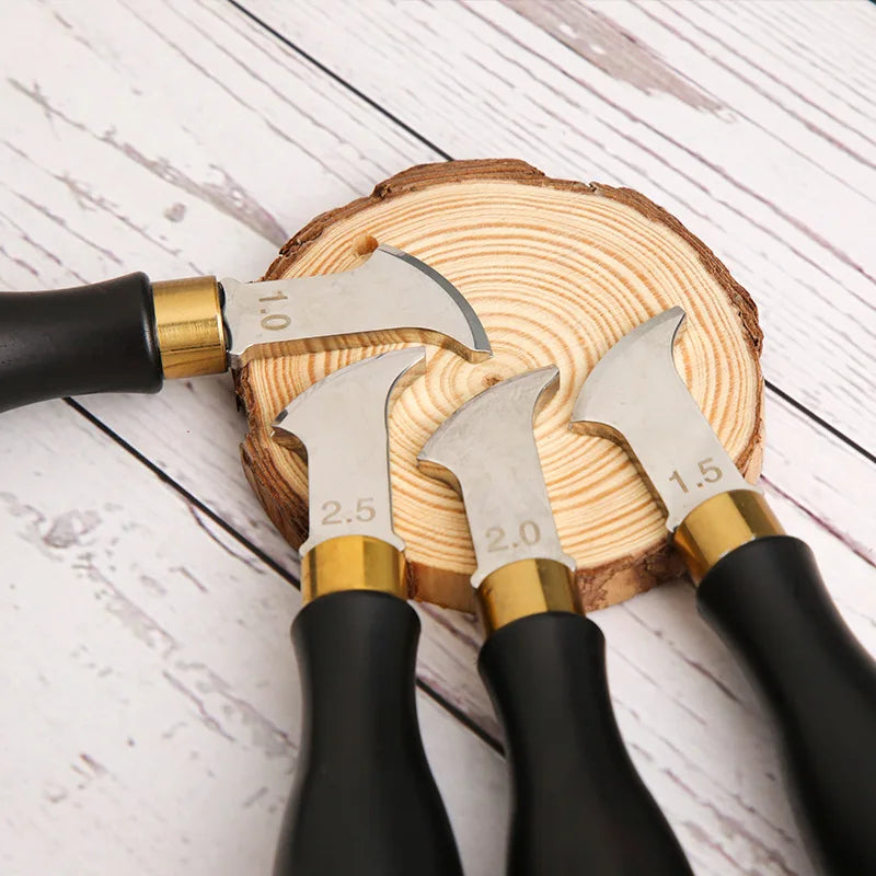 1-2.5mm Leather Edge Creaser Leathercraft Edge Creasing Tool, Edge Marking Leather Craft Black Wood Handle Tools hot cold press