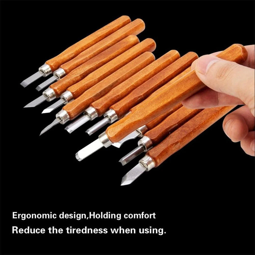 STONEGO Wood Carving Chisels Wood Carving Tools Woodworking Engraving Olive Knife Craft Knife Tool Set