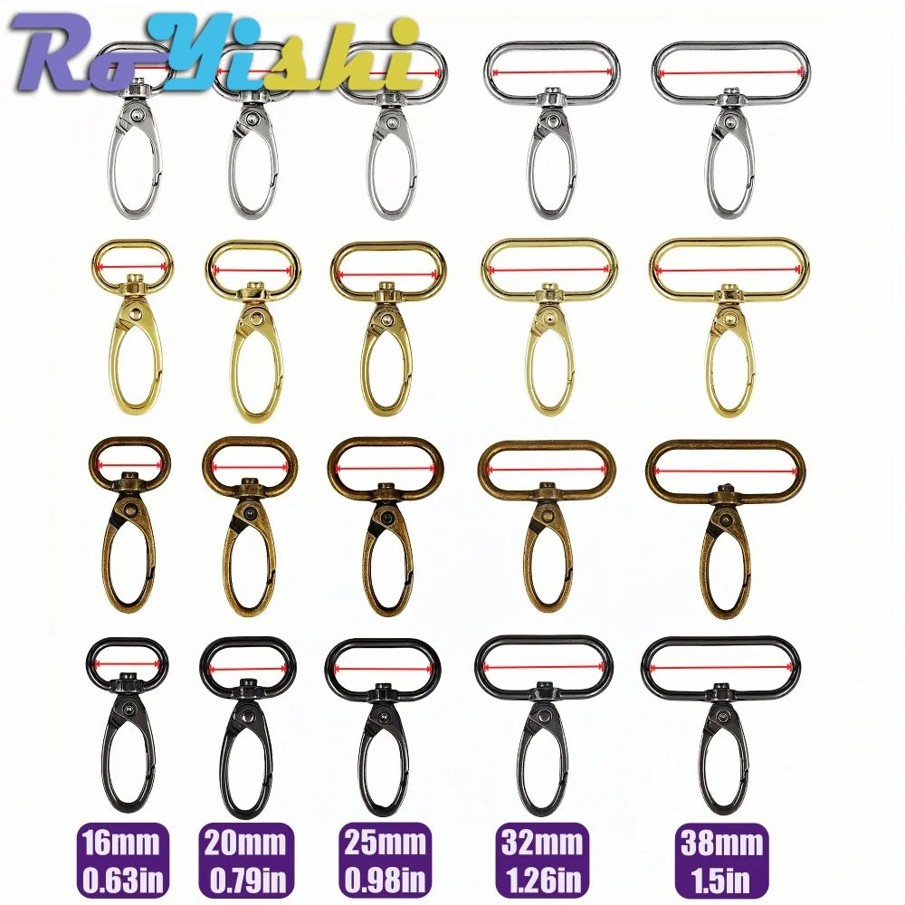 5 Pcs/Pack Swivel Lobster Clasp for Strap Bag Metal Buckles Webbing Belt Snap Hooks Keyring Carabiner DIY Accessories