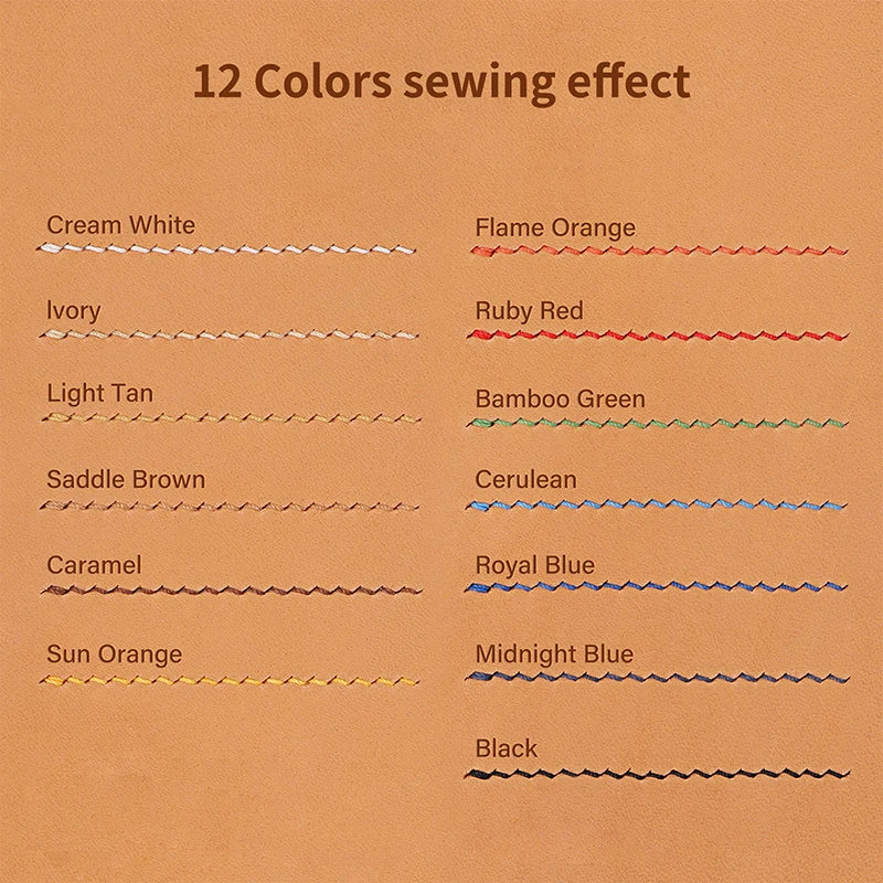 WUTA Leather Waxed Thread Round Polyester Sewing Threads Leather Craft Hand Stitching Line DIY Bracelet Thread Repair Work Cord