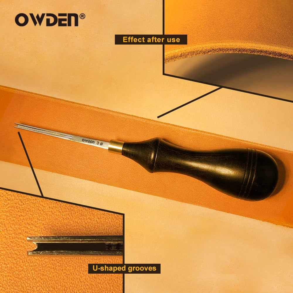 OWDEN #1-5 Leather Edge Beveler Tool Kit Leathercraft Skiving Tool for Hand Leather Sharpness Chamfering Edge Beveler Set
