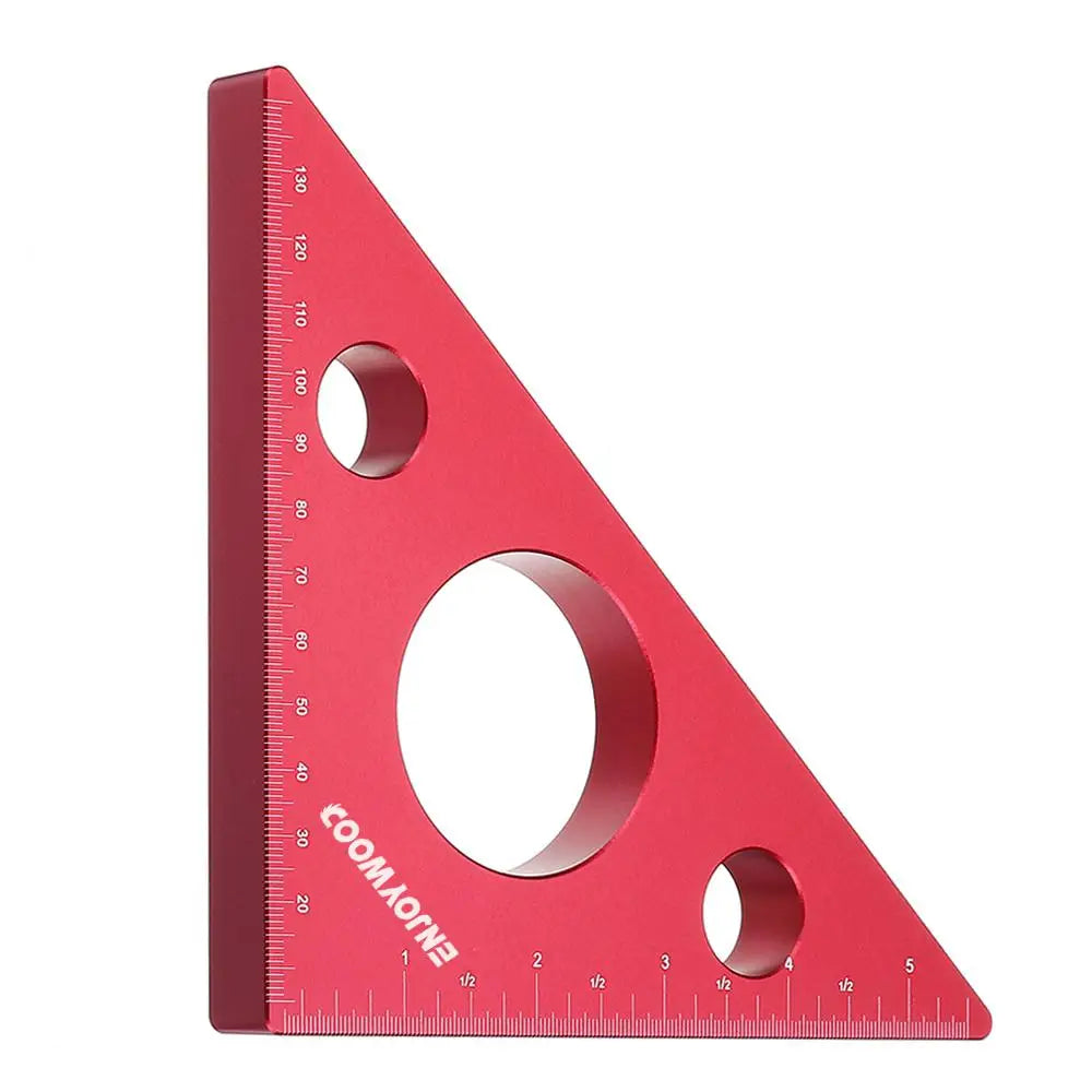 ENJOYWOOD Woodworking Square Right Angle Ruler Triangle Height Ruler Metric Imperial Scale Aluminum Alloy Carpenter Tool