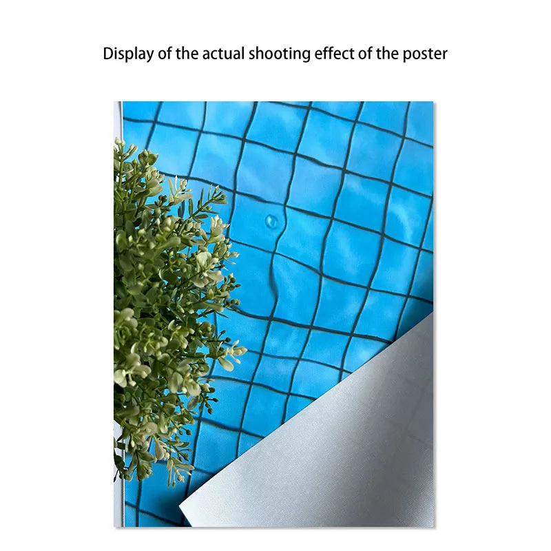 Canvas Print Painting Poster Modern Fashion Style Blue Pool Grid Wall Picture Art Living Room Studio Interior Home Decoration
