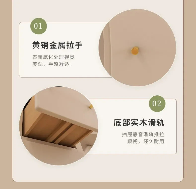 Solid Wood Fork Waist Chest of Drawers Living Room Bedroom Storage Cabinet Robot Light Luxury Modern Locker Crooked Cabinet