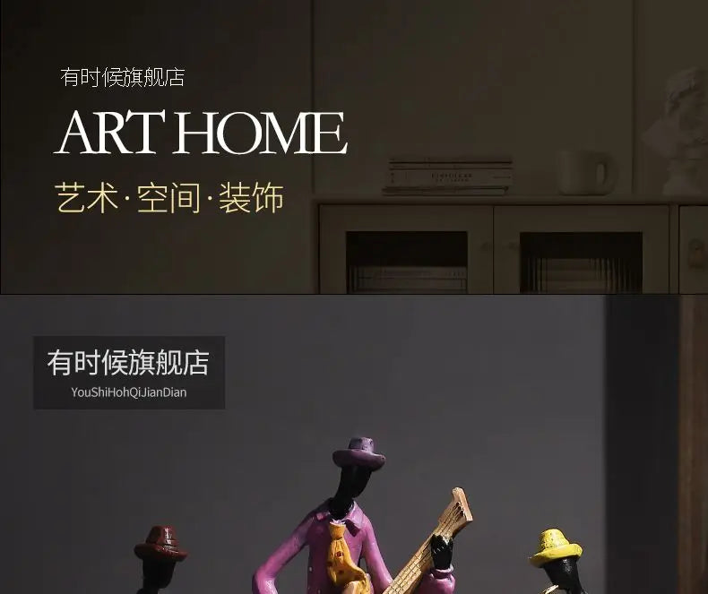 Wine Cabinet Decoration Western The Band Characters Retro Ornaments Niche European Home Living Room Porch Bookcase Furnishing