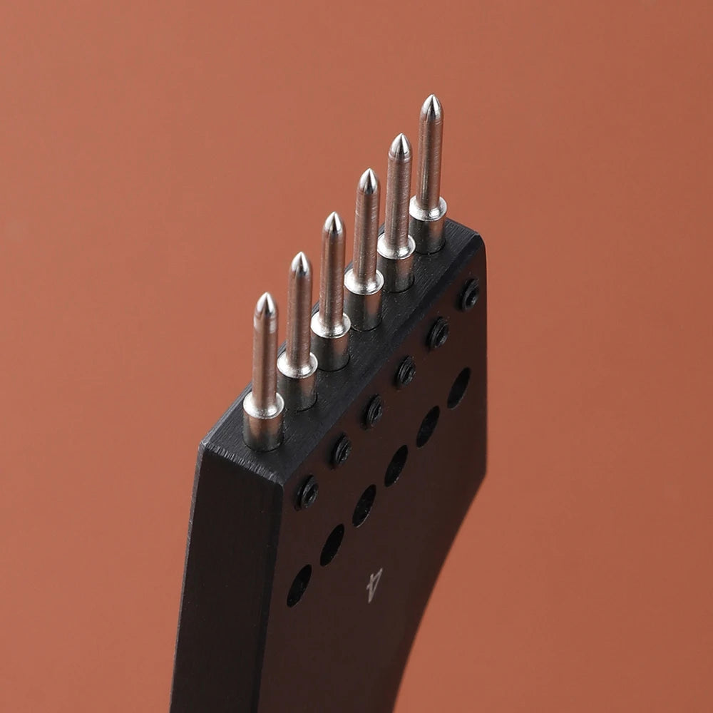 WUTA 2nd Generation Sharp Head Replaceable Pricking Iron Removable Round Hole Punch Leather Craft Chisel DIY Leather Tools
