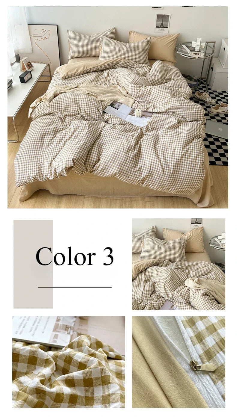 Stripe Bedding Comforter Set with Pillowcase bed sheet Single Full Size Bed Linen Duvet Cover Set Queen/King Double Single Bed