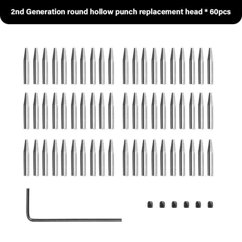 WUTA 2nd Generation Sharp Head Replaceable Pricking Iron Removable Round Hole Punch Leather Craft Chisel DIY Leather Tools