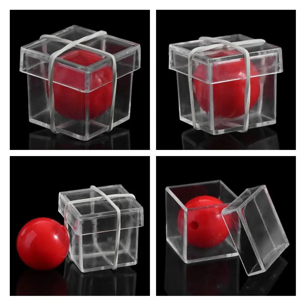 Illusion Magic Clear Ball Through Box Magician Game Gimmick Props Ball Penetrate Box Mentalism Plastic Magic Tricks Street Stage