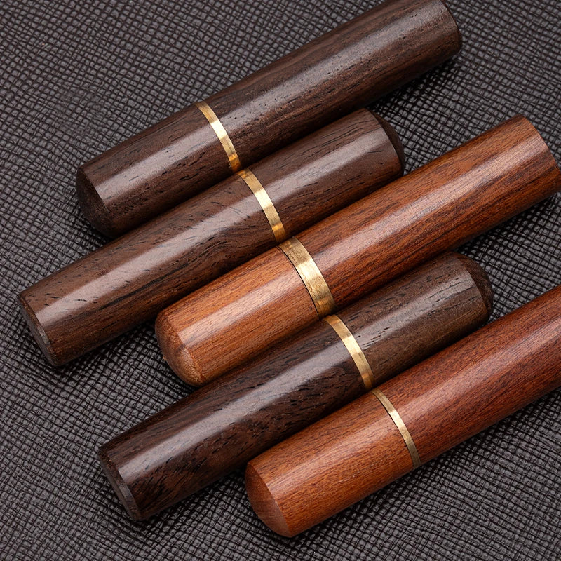 WUTA 1 Pc Durable Needles Storage Case Wooden Box Needles Bottle Sandalwood Needlework Storage Wood Case Toothpick Holder Box