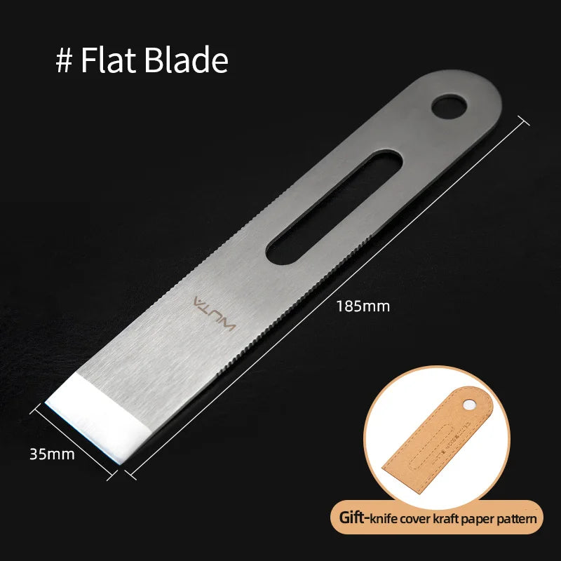 WUTA Professional Leather Cutter Thinning Skiving Tools DIY Craft Cutting Sharp Round/Flat/Slanted Blade,Right/Left Handle