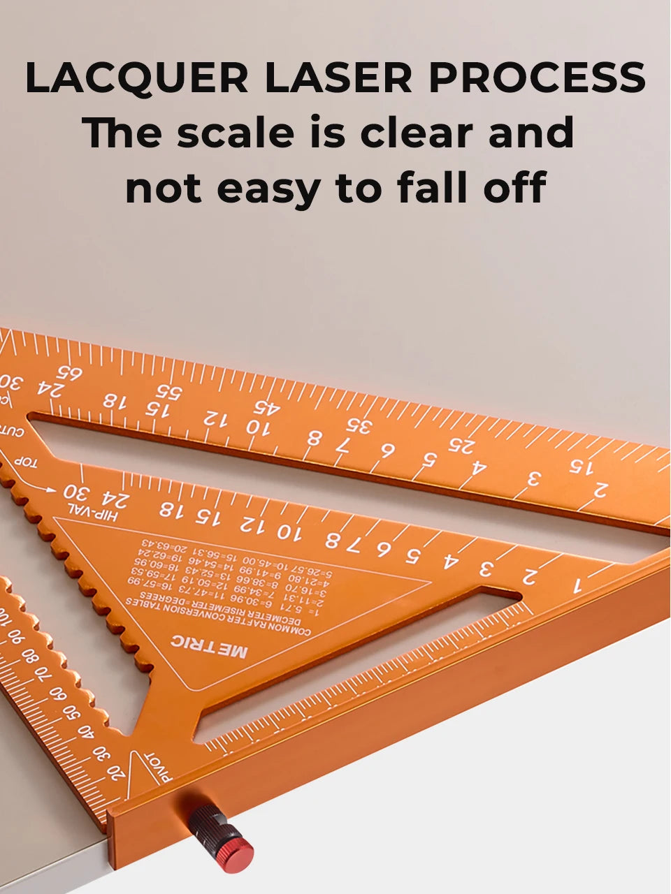 Aluminum Alloy Double Scale Triangle Ruler Angle Ruler Carpenter Triangle Square Rafter Tool Mensurement Tool for Woodwork