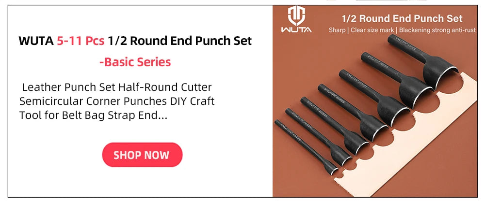 WUTA Basic Series 5-9 Pcs Leather Corner Cutter Set 1/4 Round Punches Leather Edge Cutting Die Strap Belt Wallet DIY Craft Tools