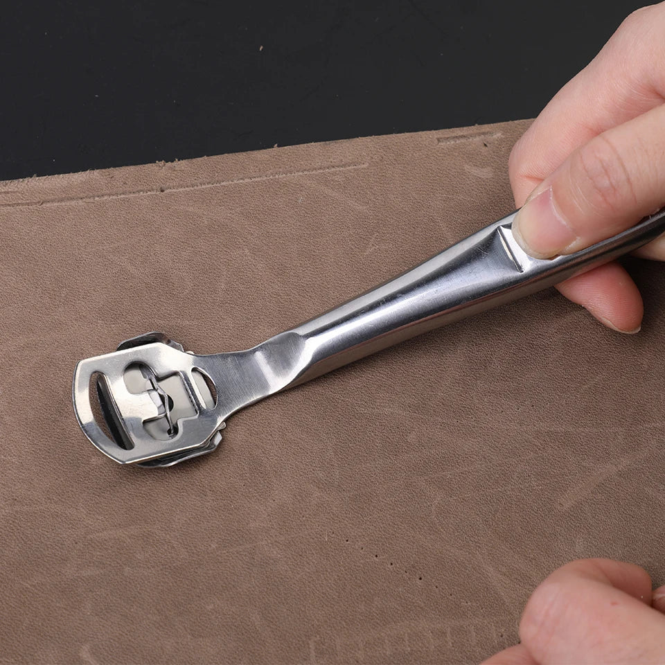 Fenrry Leather Skiving Tool Edge Skiver Leather Beveler DIY Trimming Tools Professional Shovel Leather Knife With 10 Blades