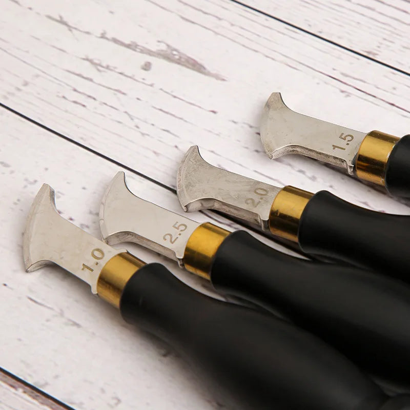 1-2.5mm Leather Edge Creaser Leathercraft Edge Creasing Tool, Edge Marking Leather Craft Black Wood Handle Tools hot cold press