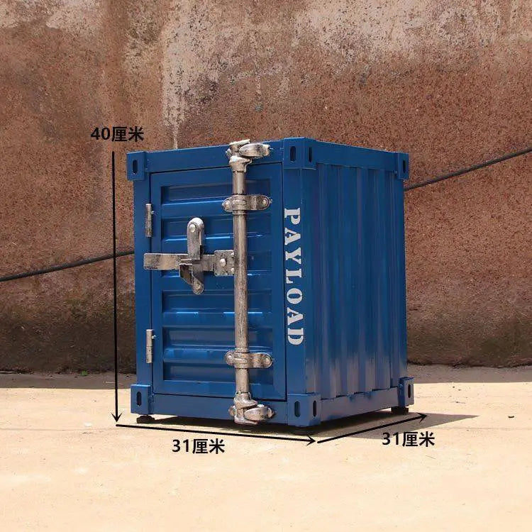 Industrial Container Nightstand - Vintage Storage Cabinet, Rustic Bedside Table, Distressed Metal & Dresser, Unique Home Decor