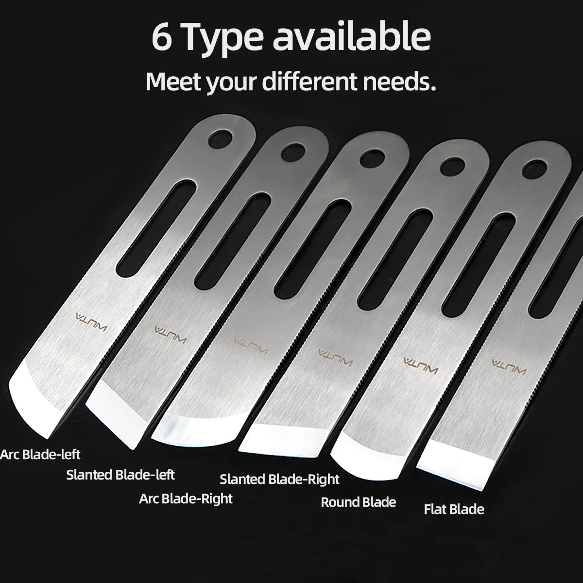 WUTA Professional Leather Cutter Thinning Skiving Tools DIY Craft Cutting Sharp Round/Flat/Slanted Blade,Right/Left Handle