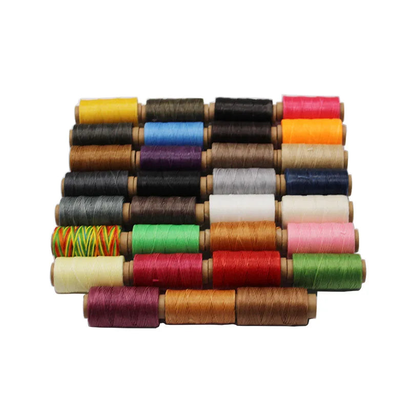 Waxed Thread For Leather 50m 0.8mm Black Off White Red Green Pink Brown Grey Purple Orange Blue Apricot