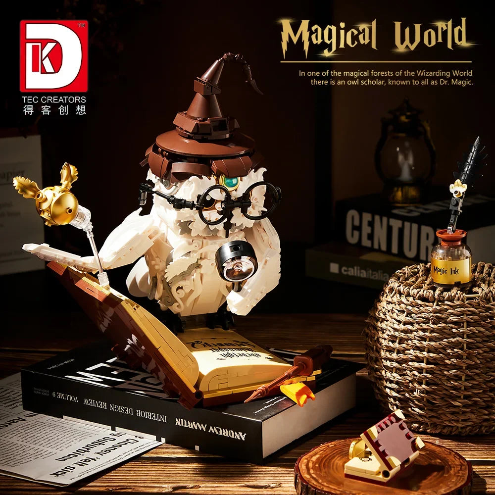 Magic Wand, Wizard’s Robe Model, Assembled Mini Brick Toy, Birthday Gift for Children and Adults.