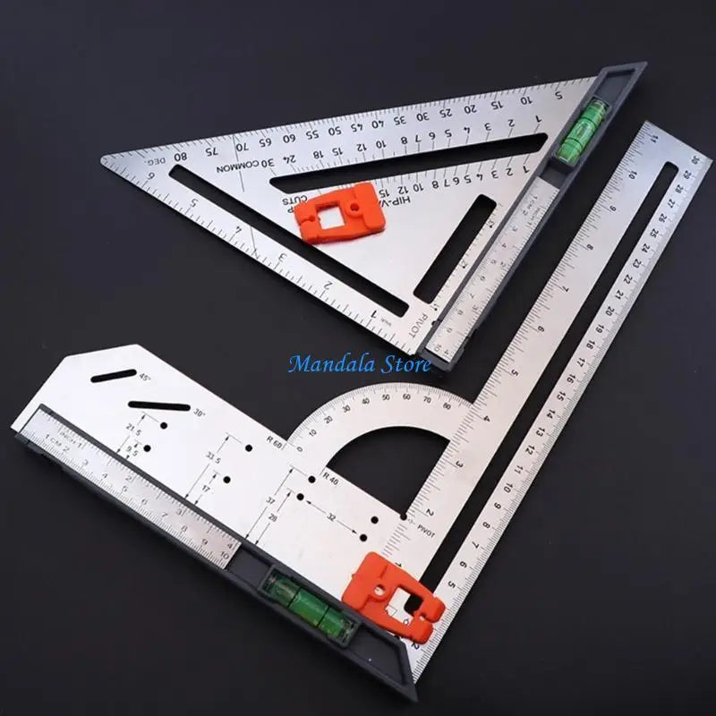 U2JC 90 Degree AngleRuler Woodworking Square Ruler for Carpenter Multifunction Woodworking Tools Detachable AngleGauge