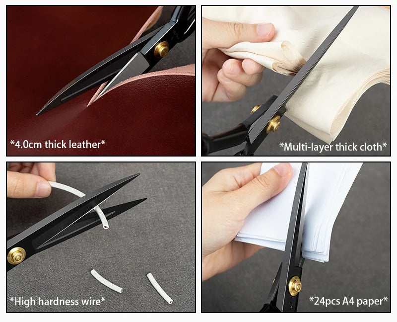 WUTA Professional Scissors Extreme Sharpness Cutting Leather Fabric Heavy Duty Metal Scissors Sewing Shears Craft Tools