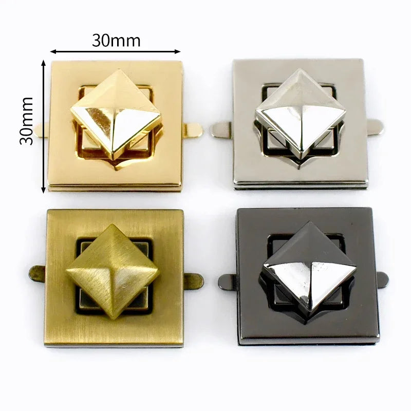 Deepeel 2Pcs Metal Lock Buckles for Women's Bags Turn Twist Locks Shoulder Bag Decor Closure Latch Clasp DIY Hardware Accessory