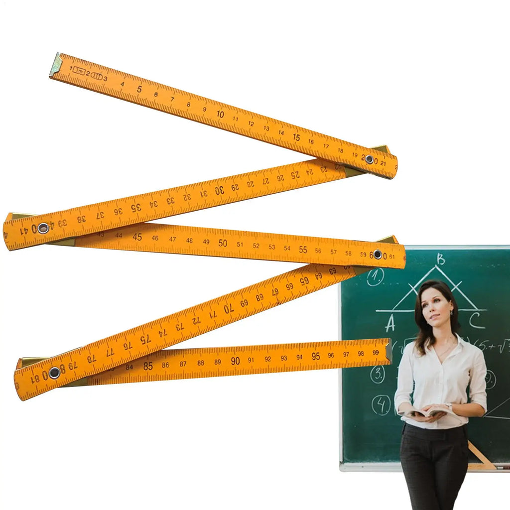 Wooden Folding Ruler 1 Meter Wood Measuring Ruler For Carpenters Metric Scale Ruler Measuring Ruler Stick Wood Drawing Tools