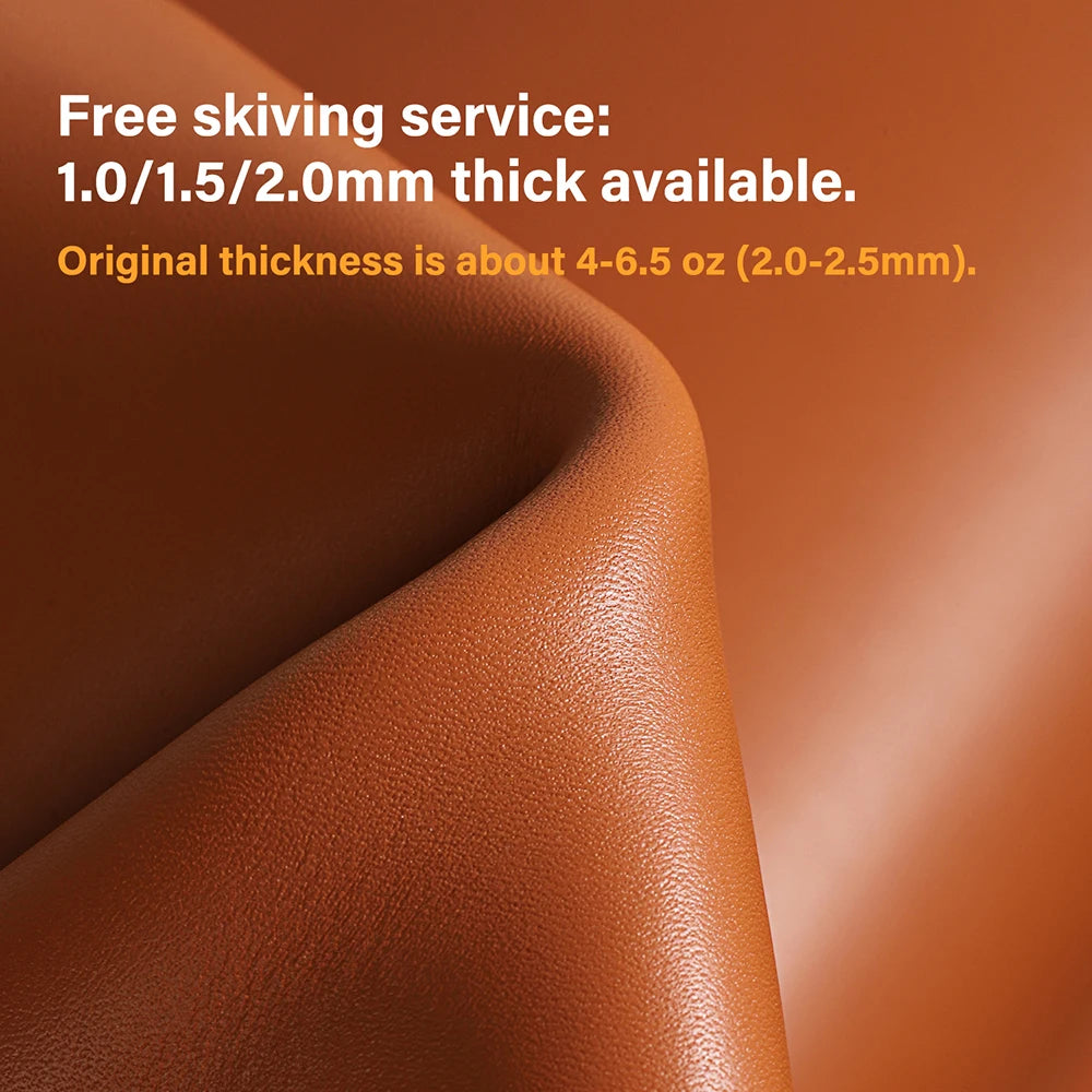WUTA Italian Vegetable Tanned Cowhide Leather Full Grain Skin Genuine Leather DIY Craft Leather Fabric 1/3/5 Sq.ft Irregular