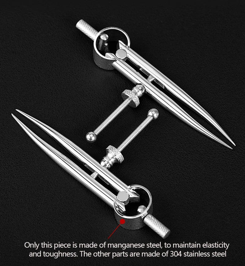 WUTA 304 Stainless Steel Wing Divider Smooth Metal Leather Splitter Spacing Compass Precision Scale for Metal,Wood,Craft,Jewelry