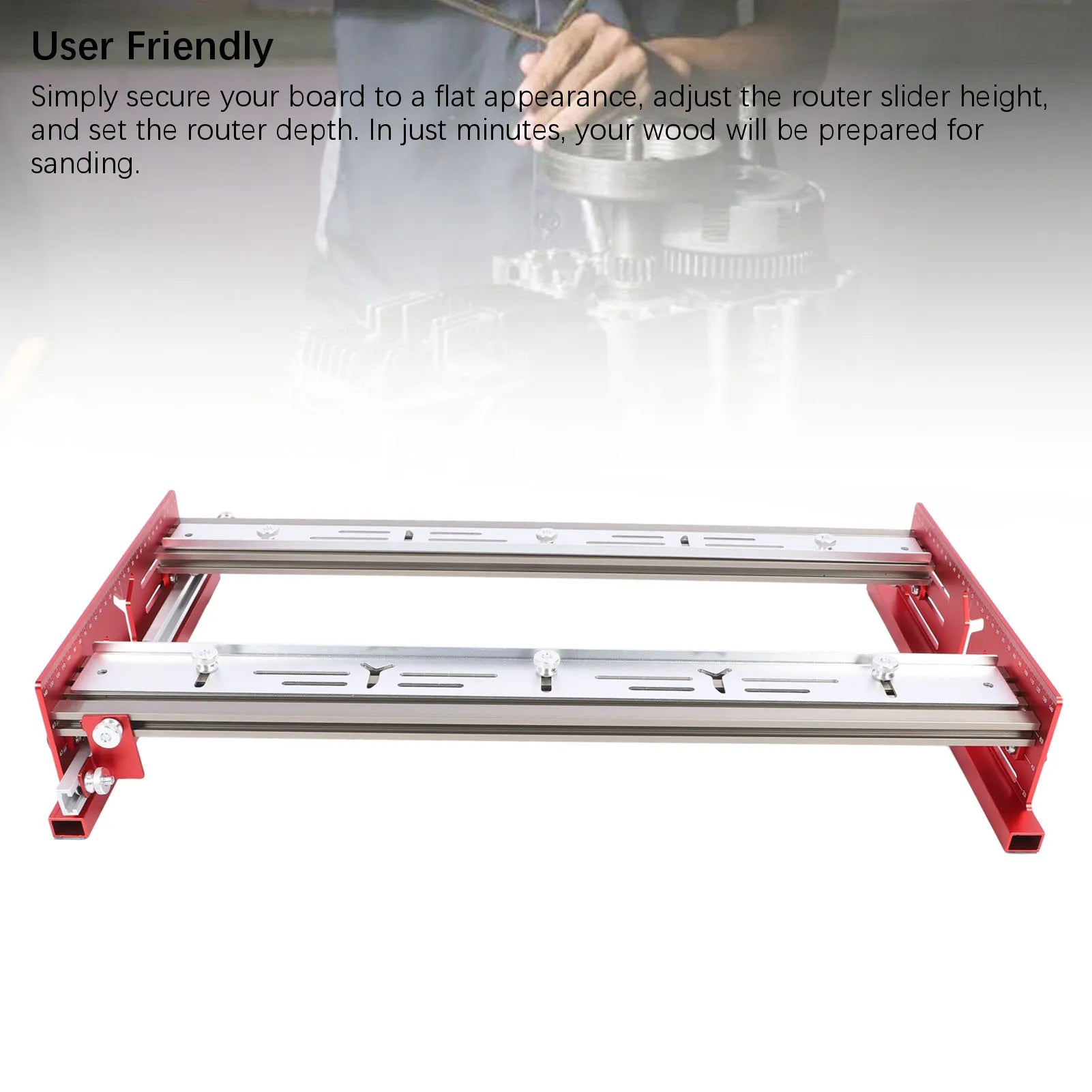 Woodworking Router Sliding Plate Aluminum Alloy Router Milling Groove Bracket for Flatten and Finish Plywood