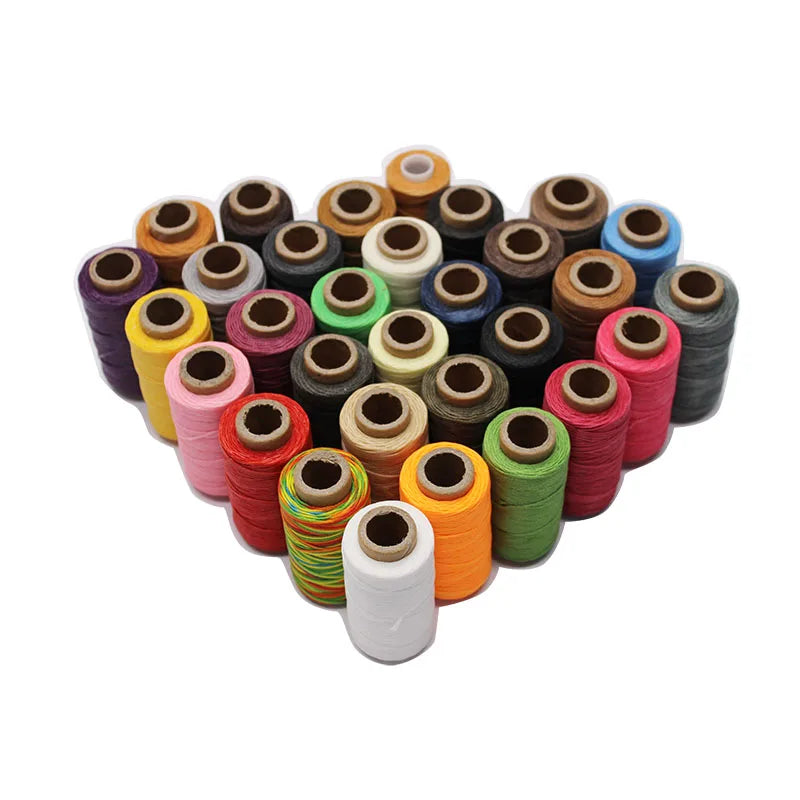 Waxed Thread For Leather 50m 0.8mm Black Off White Red Green Pink Brown Grey Purple Orange Blue Apricot