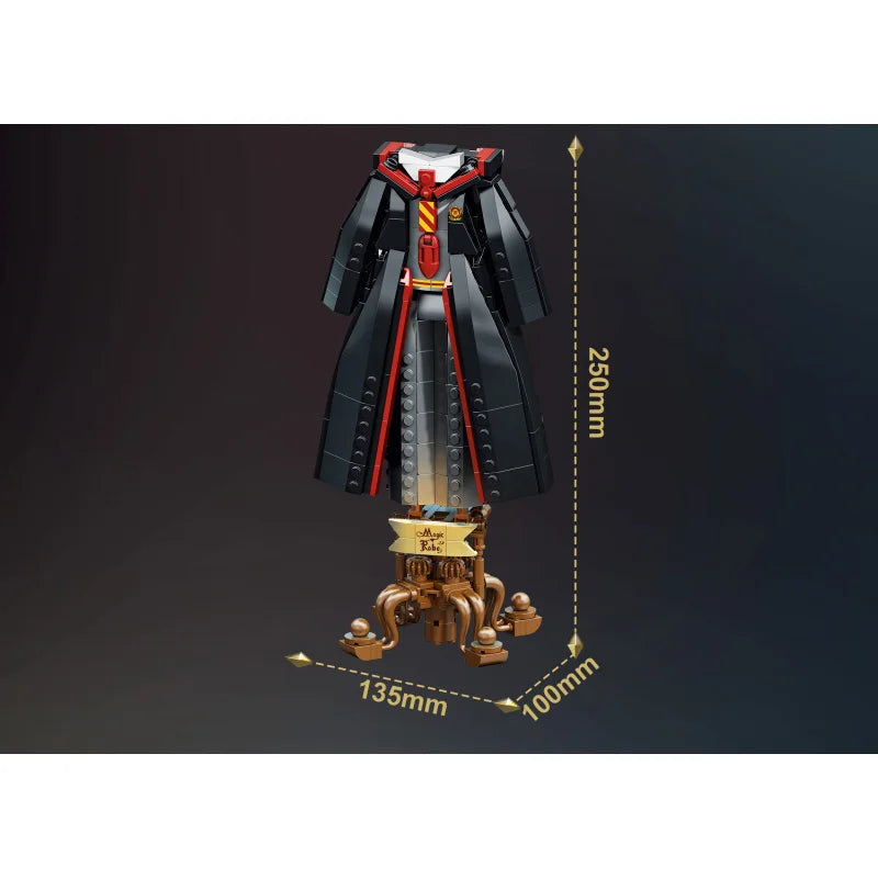 Magic Wand, Wizard’s Robe Model, Assembled Mini Brick Toy, Birthday Gift for Children and Adults.