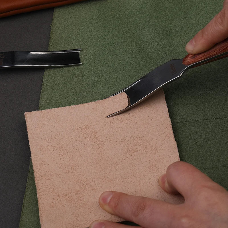 1PC 4-16mm Leather Craft Edge Beveler Skiving Beveling Knife Thinning Pushing Grooving Trench Leathercraft Handwork DIY